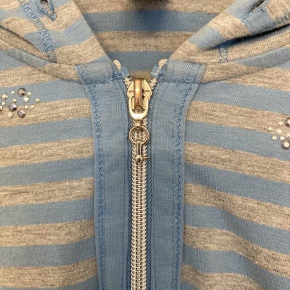 Avenue Womens Fleece Sweatshirt Lg Sleeves Sz 18/20 Beaded Gray Blue Str… - Picture 4 of 7